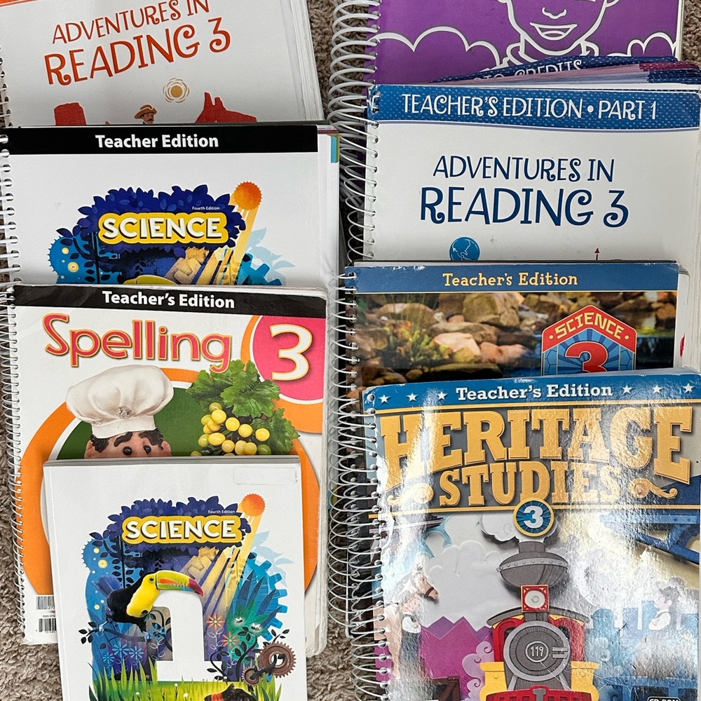 Educational Book Set with Science, Reading, and Spelling BJU homeschool grade 3
